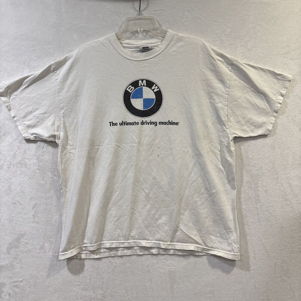 BMW The Ultimate Driving Machine Vintage Made in USA Men's Car White Shirt XL
